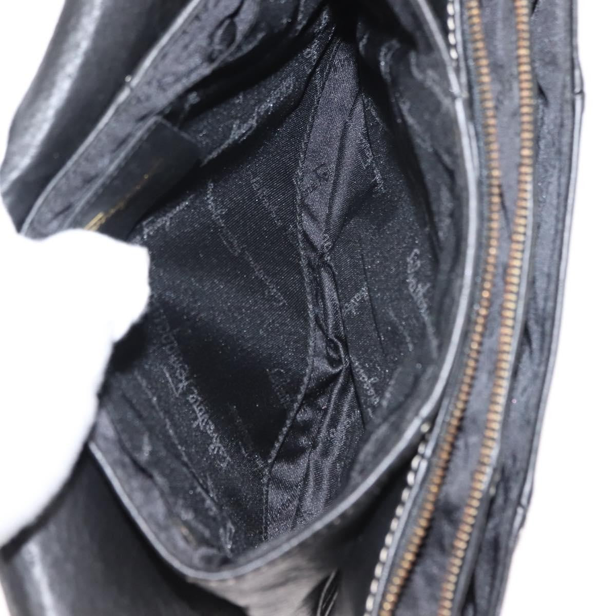 Salvatore Ferragamo Flap Shoulder Bag Leather, BLACK, LEATHER, Shoulder bag