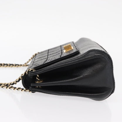 Chanel Chocolate Bar Accordion Reissue Flap Bag Quilted Lambskin, BLACK, LEATHER, Shoulder bag
