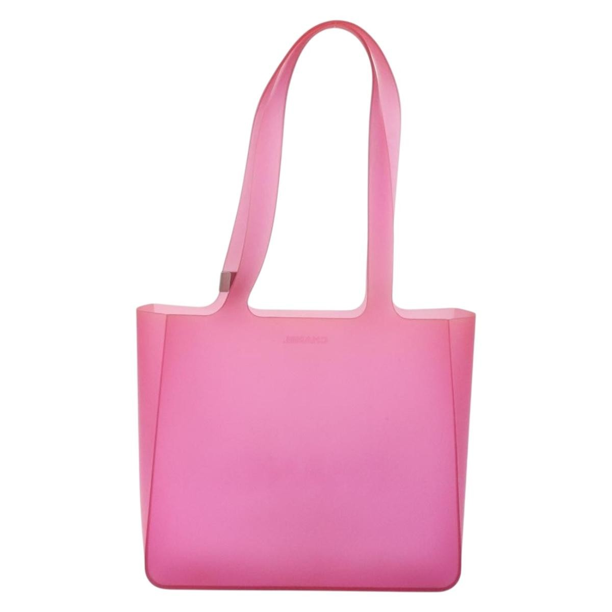 Chanel Logo Tote bag Rubber, PINK, RUBBER, Tote bag