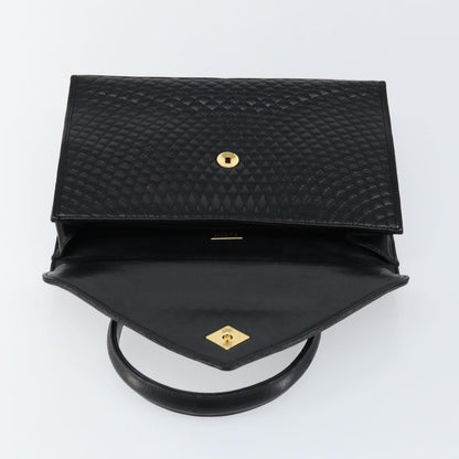 Bally Vintage Flap Handbag Quilted Leather, Black, Leather, Handbag