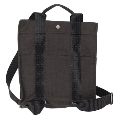 Hermes Herline Backpack Canvas, GRAY, CANVAS, Backpack