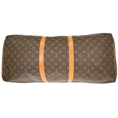 Louis Vuitton Keepall Bag Monogram Canvas, BROWN, CANVAS, Travel bag