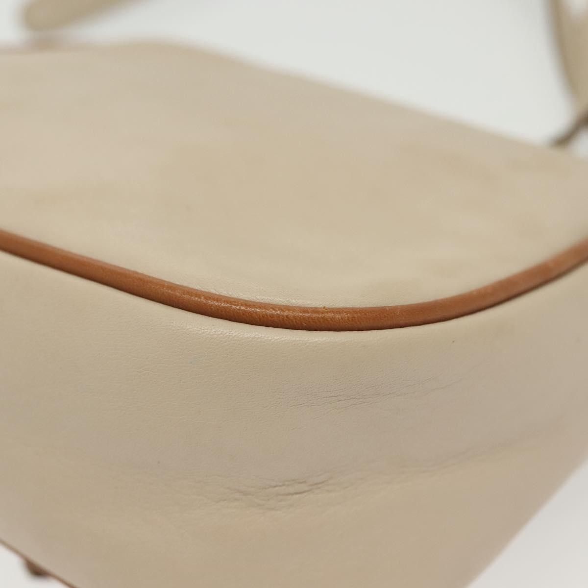 Celine Vintage Triomphe Shoulder Bag Leather, BEIGE, LEATHER, Shoulder bag