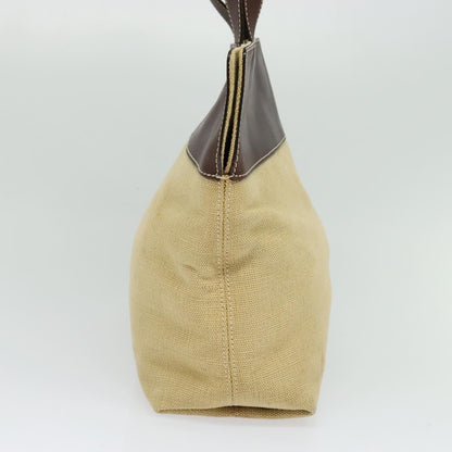 Chanel Vintage CC Tote Canvas with Leather, BEIGE, CANVAS, Tote bag