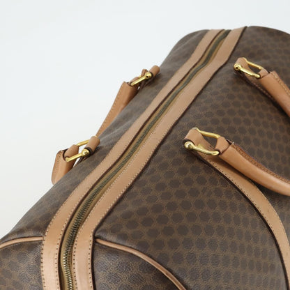 Celine Vintage Duffle Bag Canvas and Leather, BROWN, CANVAS, Travel bag