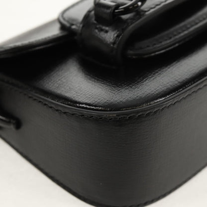 Gucci Vintage Horsebit Shoulder bag Leather, BLACK, LEATHER, Shoulder bag