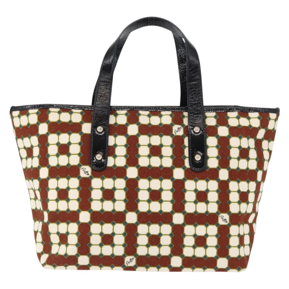 Bally Vintage Handbag Canvas, Brown, Canvas, Handbag