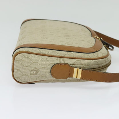 Christian Dior Vintage Honeycomb Shoulder Bag Canvas, BEIGE, CANVAS, Shoulder bag