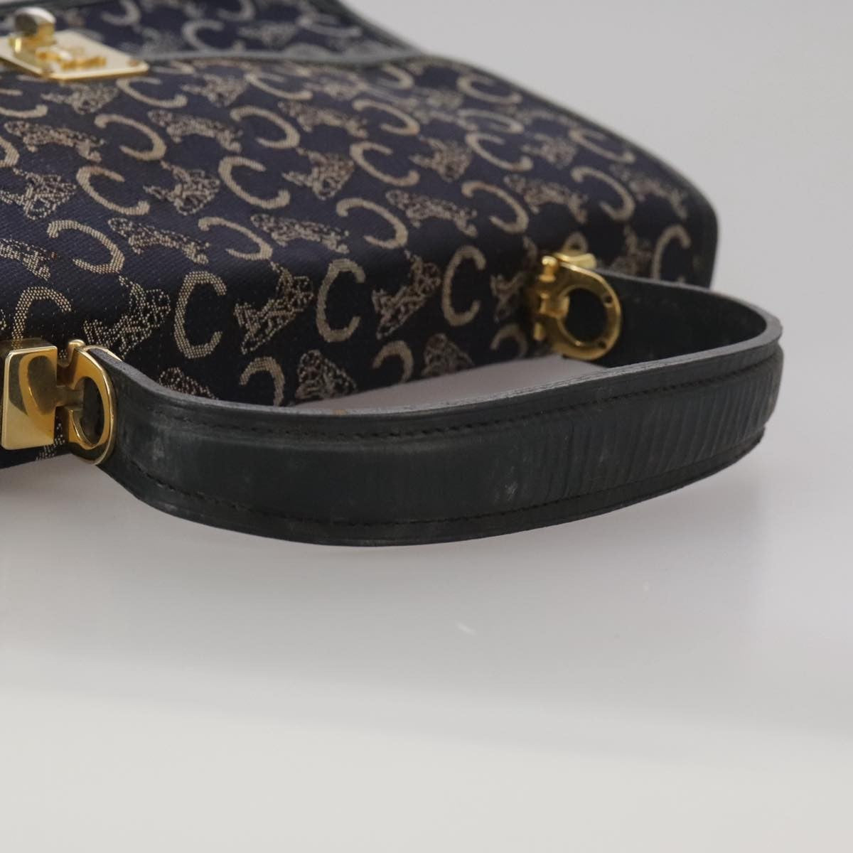 Celine C Sulky Handbag Canvas, NAVY, CANVAS, Handbag