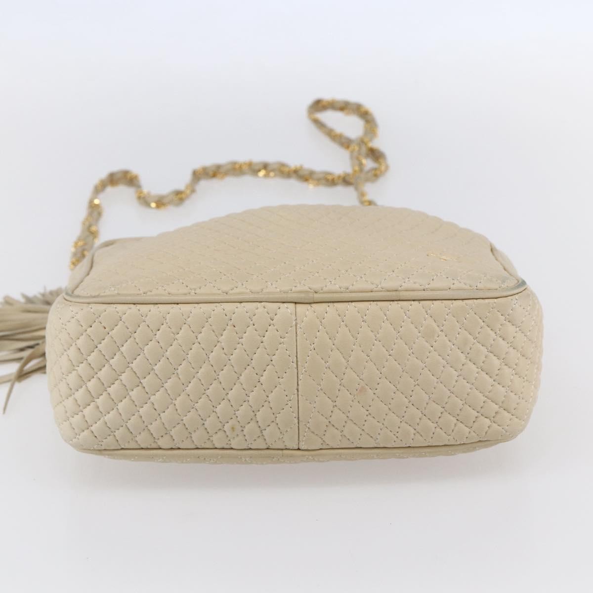 Bally Vintage Shoulder Bag Quilted leather, Ecru, Leather, Shoulder Bag