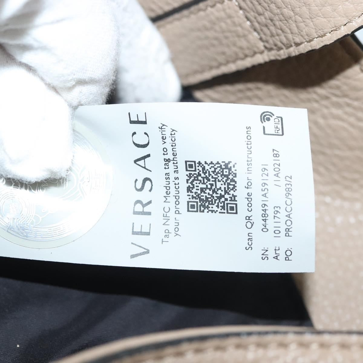 Versace La Medusa Tote Embossed Canvas, BEIGE, LEATHER, Tote bag