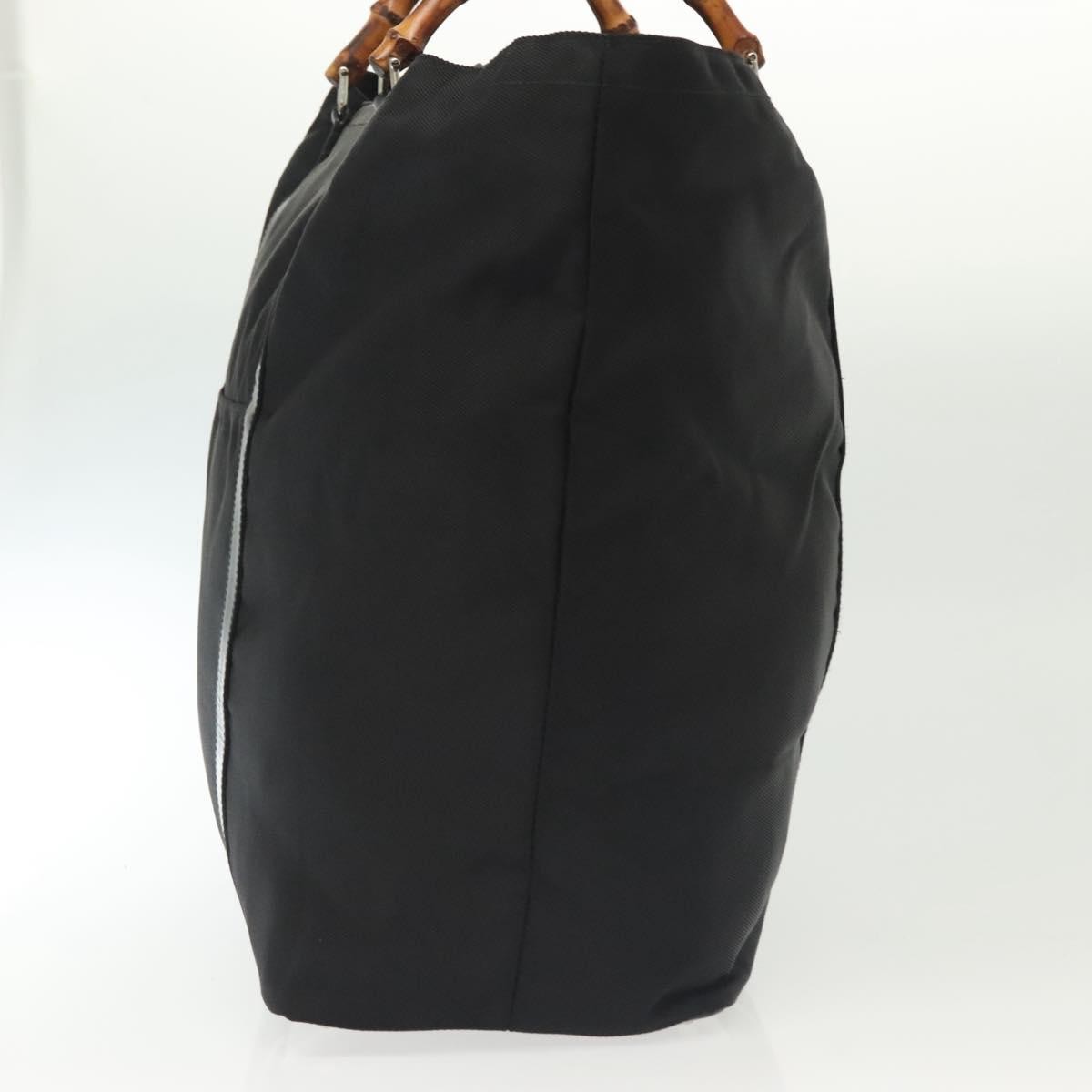 Gucci Bamboo Daily Tote Leather, Black, Nylon, Tote Bag