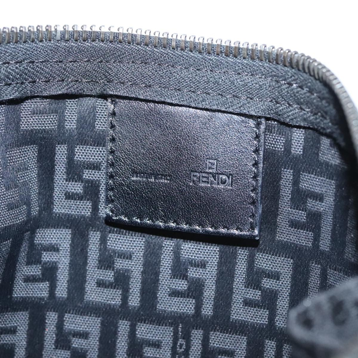 Fendi FF Logo Pouch Canvas, BLACK, CANVAS, Clutche & pouche