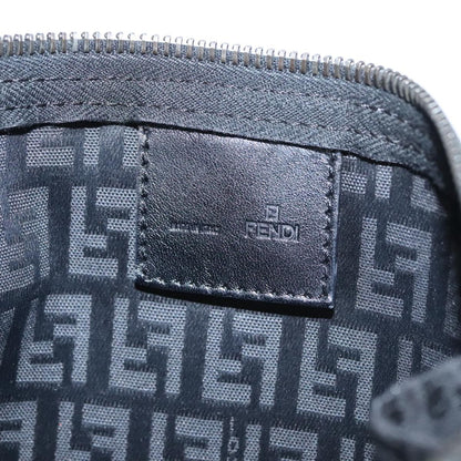 Fendi FF Logo Pouch Canvas, BLACK, CANVAS, Clutche & pouche
