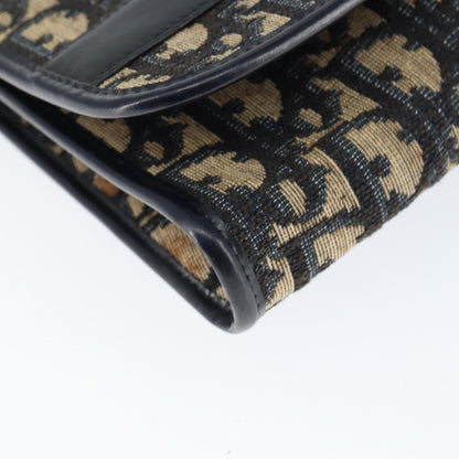 Christian Dior Vintage Trotter Shoulder Bag Canvas, NAVY, CANVAS, Shoulder bag