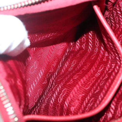Prada Double Zip Shoulder Bag Nylon, RED, NYLON, Shoulder bag