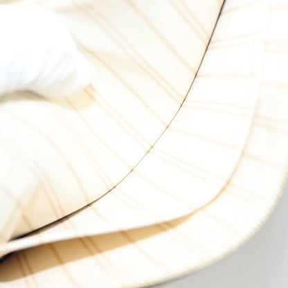 Louis Vuitton Neverfull Pochette Damier, WHITE, CANVAS, Tote bag