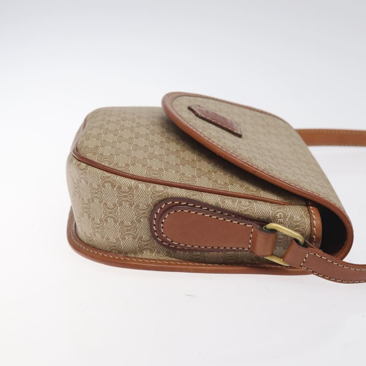Celine Vintage Macadam Shoulder Bag Canvas, BEIGE, PVC, Shoulder bag
