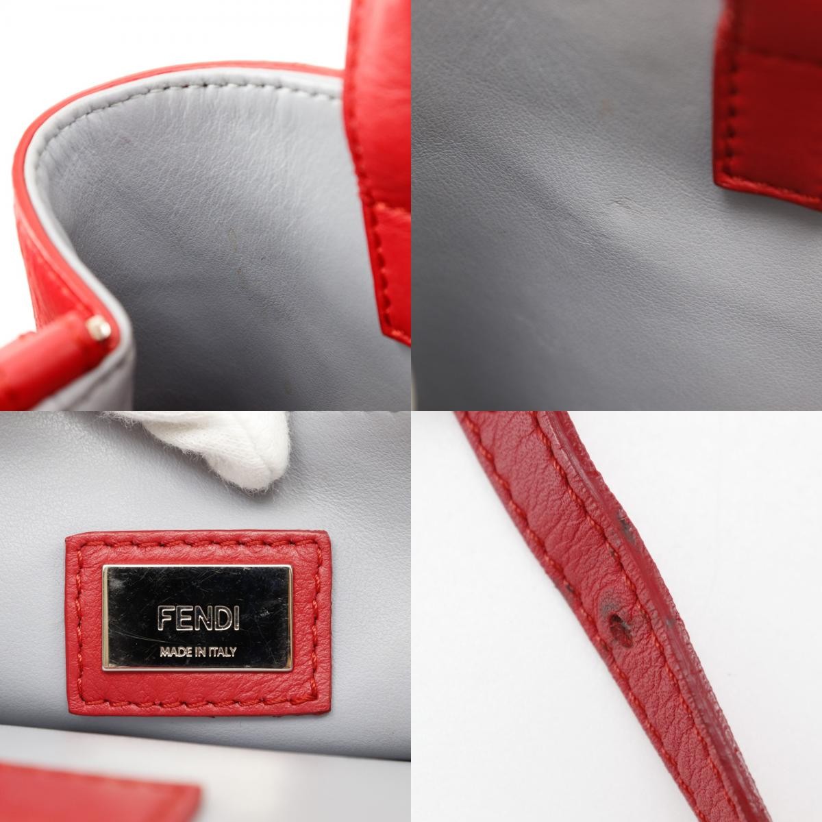 Fendi 2Jours Bag Leather, RED, CALFSKIN, Tote bag