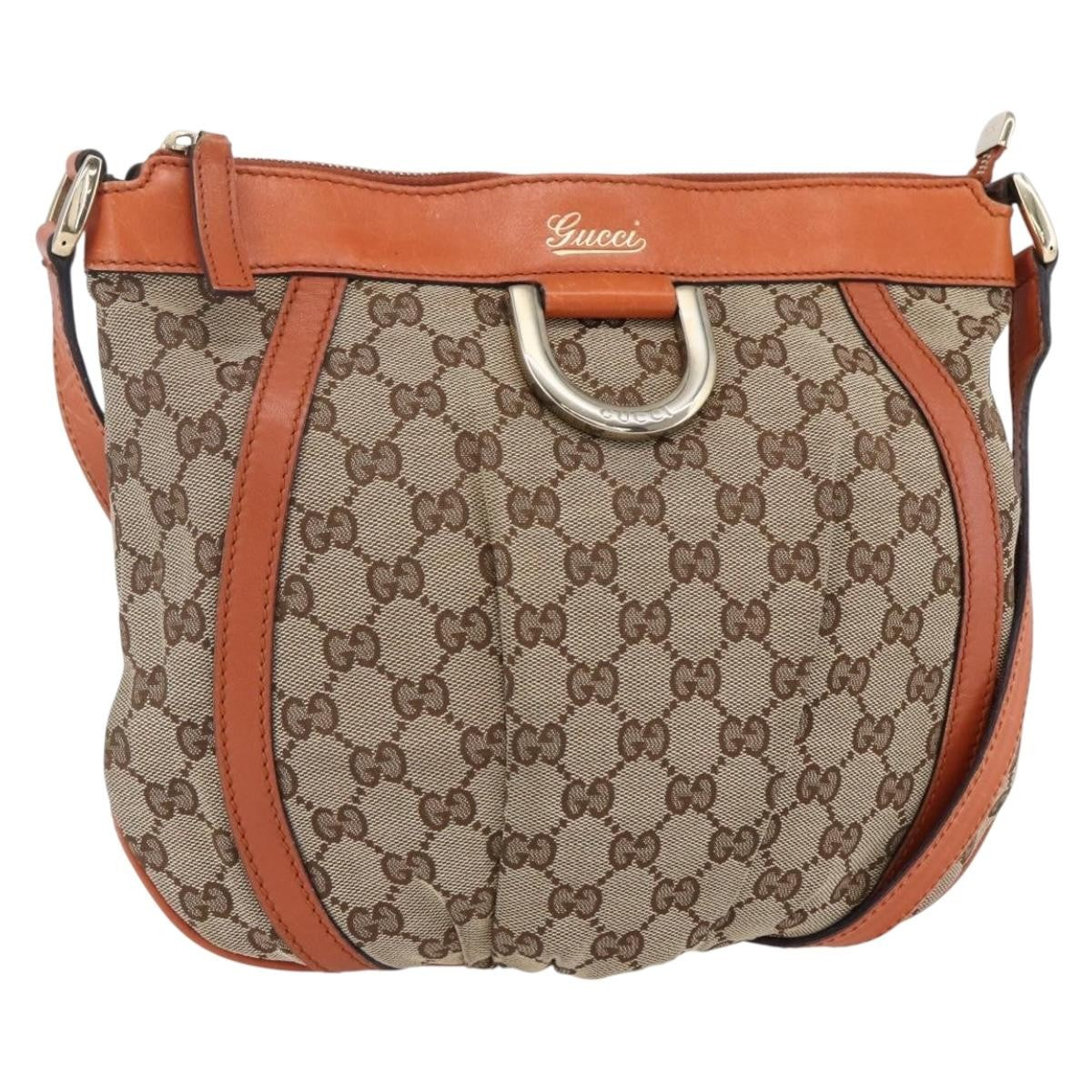 Gucci D Ring Messenger Bag GG Canvas, BEIGE, CANVAS, Shoulder bag