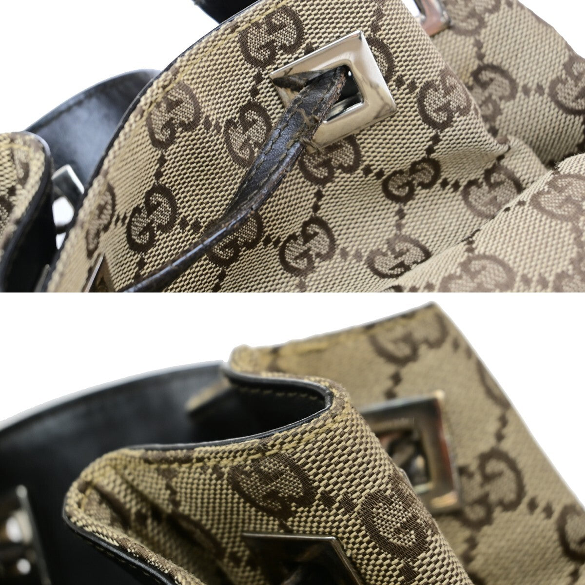 Gucci Drawstring Backpack GG Canvas, BROWN, CANVAS, Backpack