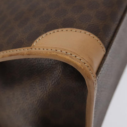 Celine Macadam Handbag Macadam with leather, BROWN, CANVAS, Handbag