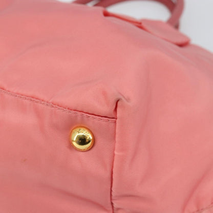 Prada Logo Bow Tote Tessuto with Leather, PINK, NYLON, Tote bag