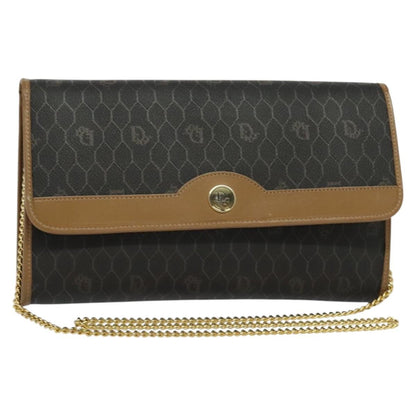 Christian Dior Vintage Honeycomb chain Canvas, BLACK, CANVAS, Handbag