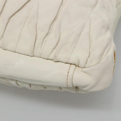 Miu Miu Vintage Tote bag Leather, WHITE, LEATHER, Tote bag