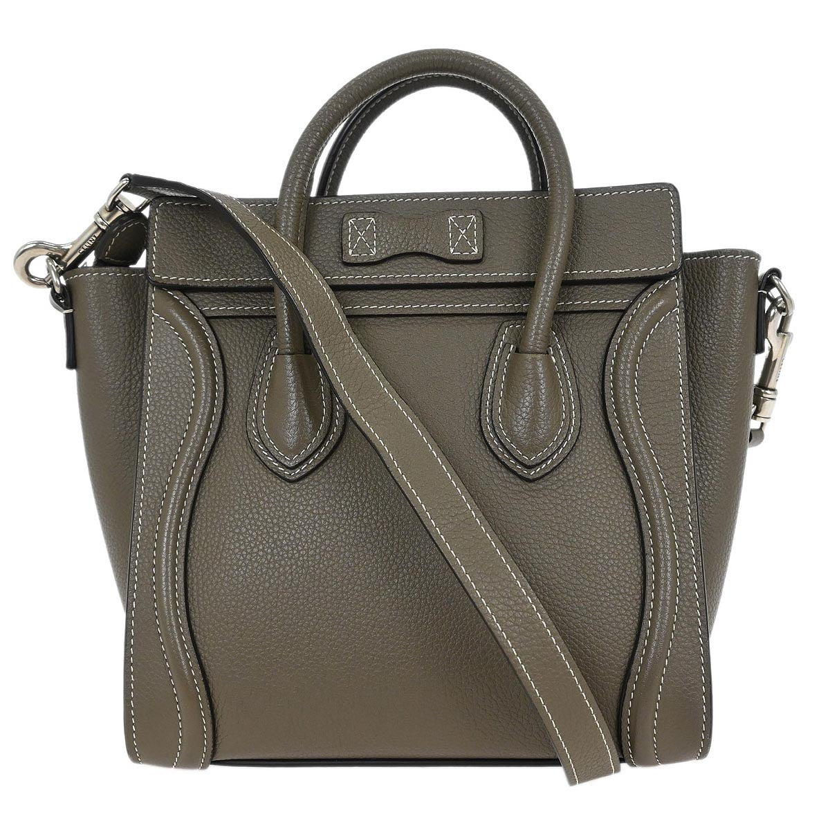 Celine Luggage Bag Grainy Leather, BROWN, LEATHER, Handbag