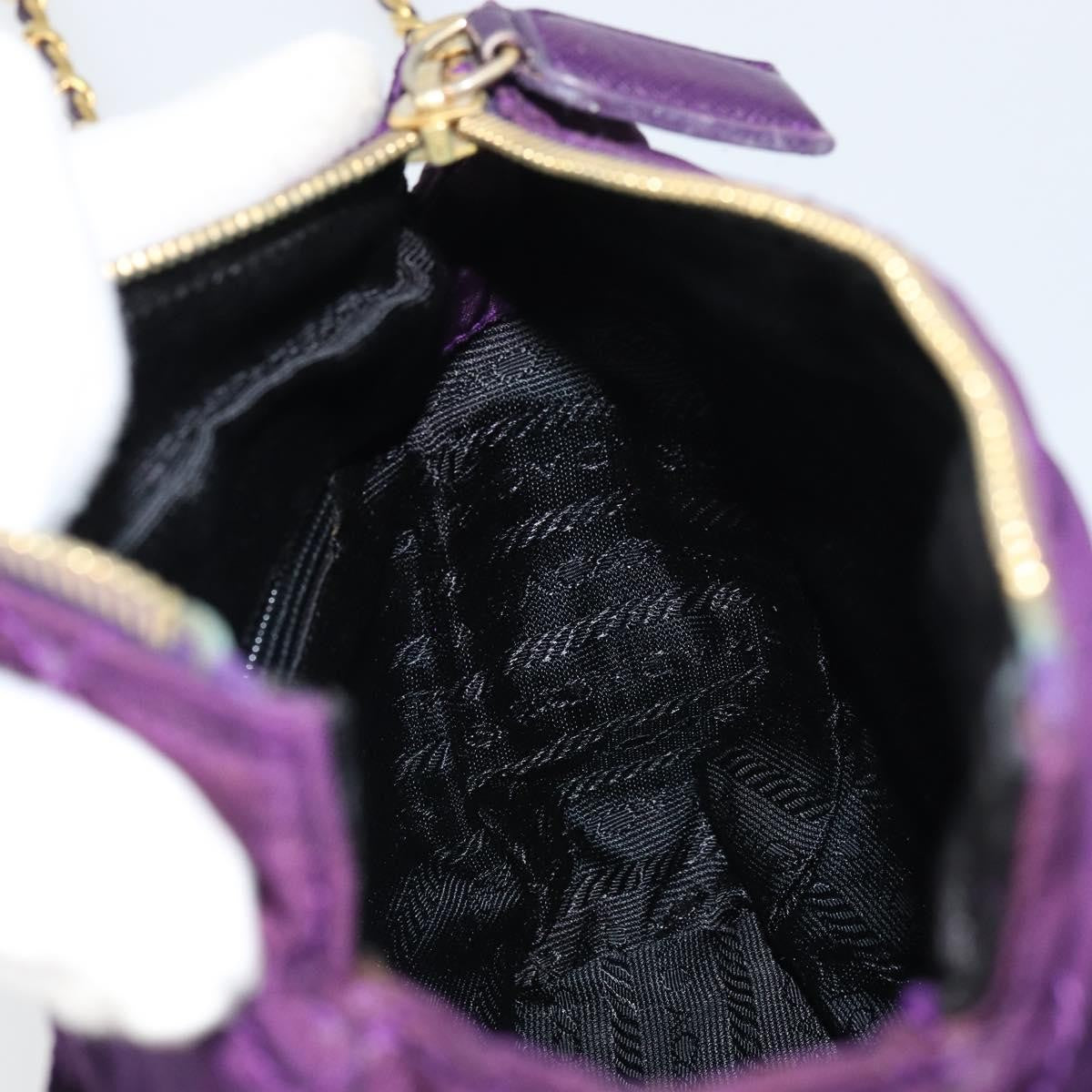 Prada Re-Edition 1995 Chain Tote Quilted Re-Nylon, Purple, Nylon, Shoulder Bag