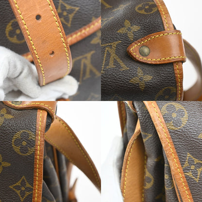 Louis Vuitton Saumur Handbag Monogram Canvas, Brown, Canvas, Shoulder Bag