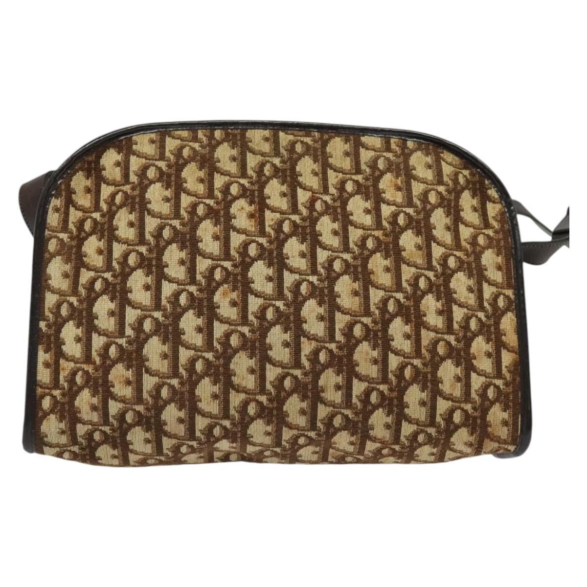 Christian Dior Vintage Trotter Shoulder Bag Canvas, BROWN, CANVAS, Shoulder bag