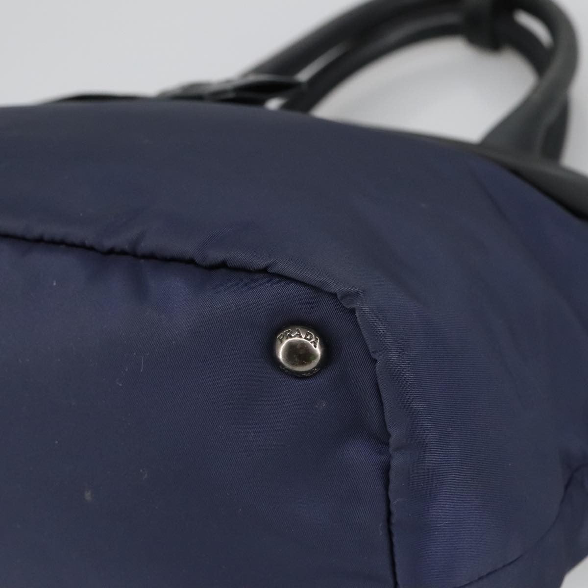 Prada Convertible Double Tote Tessuto, Navy, Nylon, Tote Bag