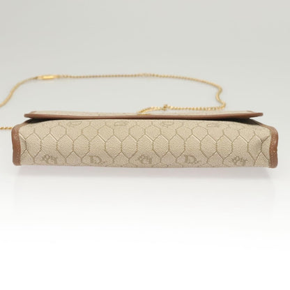 Christian Dior Vintage Honeycomb chain Canvas, BEIGE, CANVAS, Shoulder bag