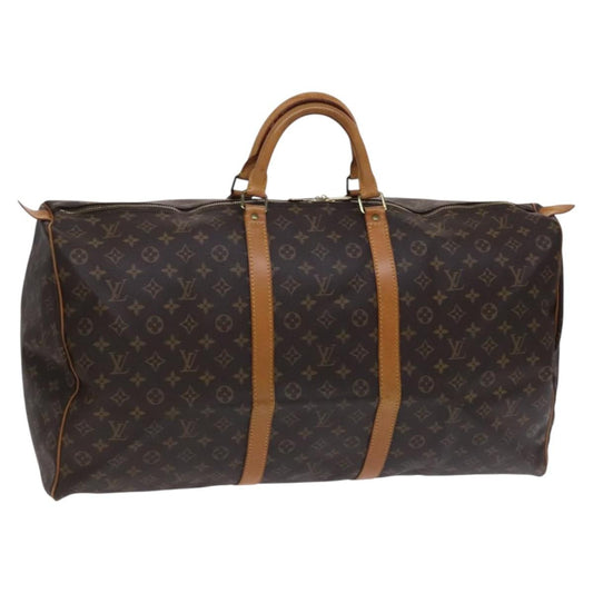 Louis Vuitton Keepall Bag Monogram Canvas, BROWN, CANVAS, Travel bag