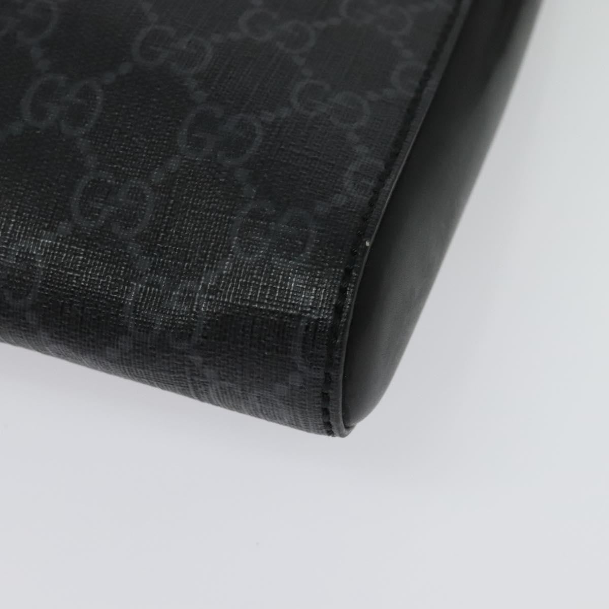 Gucci Web Strap Front Zip Messenger Bag GG Coated Canvas, BLACK, CANVAS, Crossbody bag