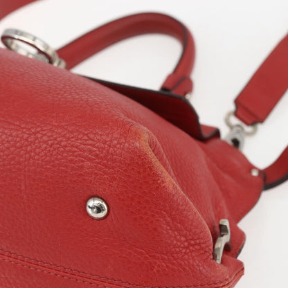 Salvatore Ferragamo Sofia Satchel Grainy Leather, RED, LEATHER, Handbag