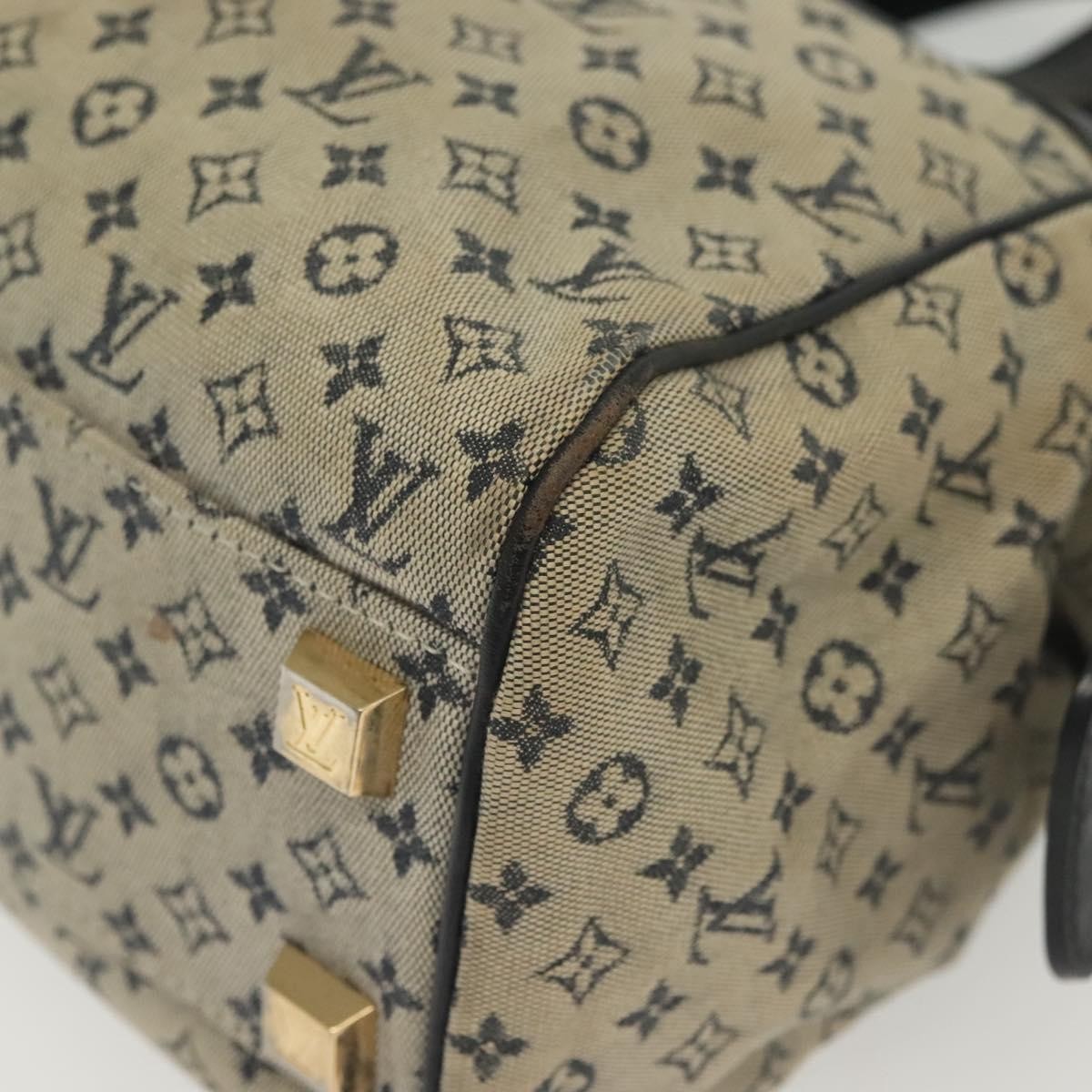 Louis Vuitton Josephine Handbag Mini Lin, BLUE, CANVAS, Handbag