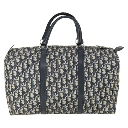 Christian Dior Vintage Trotter Boston Bag Canvas, NAVY, CANVAS, Travel bag