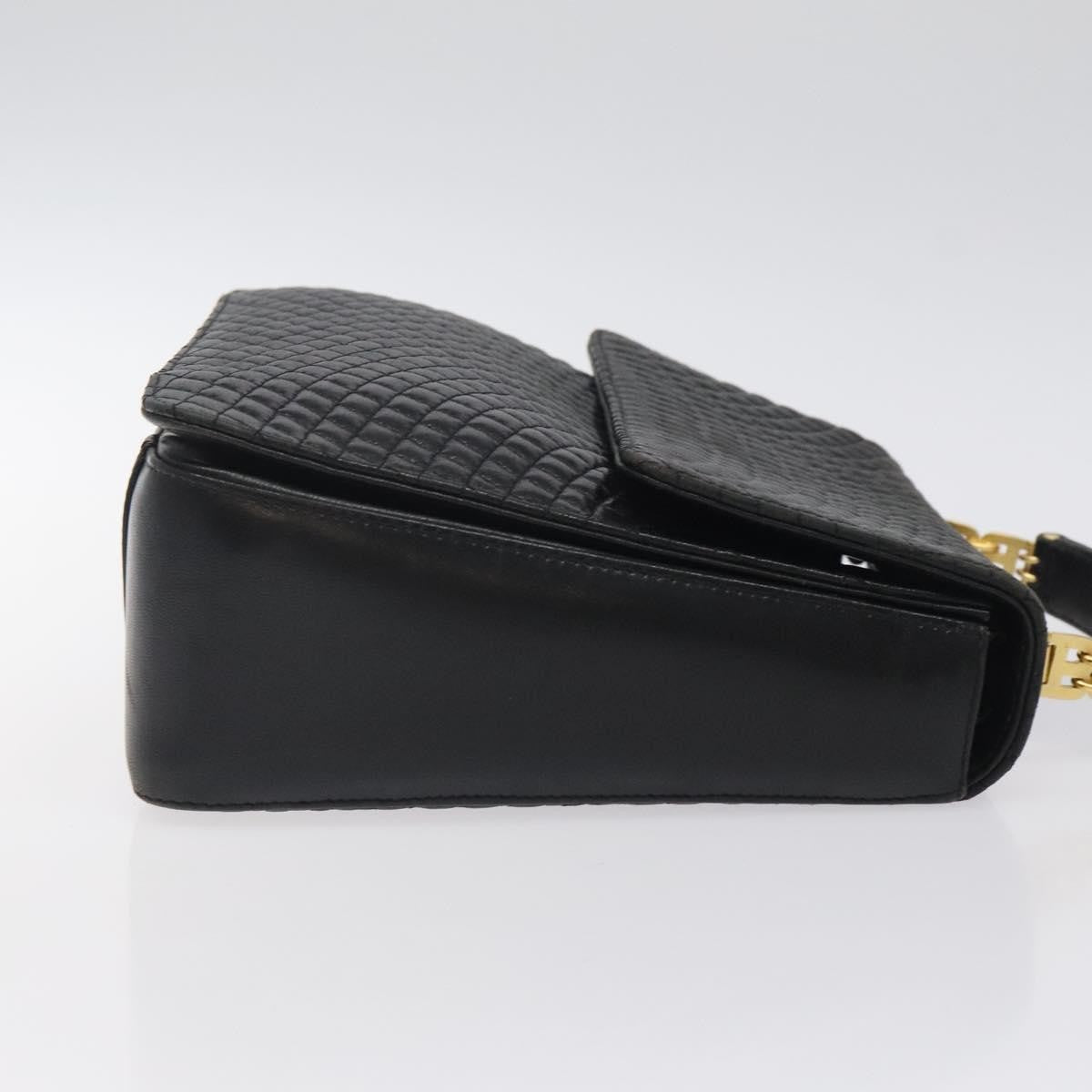 Bally Vintage Flap Handbag Quilted Leather, BLACK, LEATHER, Handbag