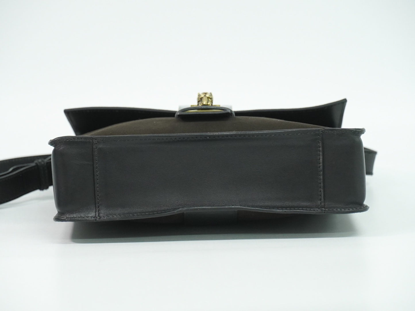 Gucci Tiger Head Shoulder bag Suede, BROWN, SUEDE, Shoulder bag