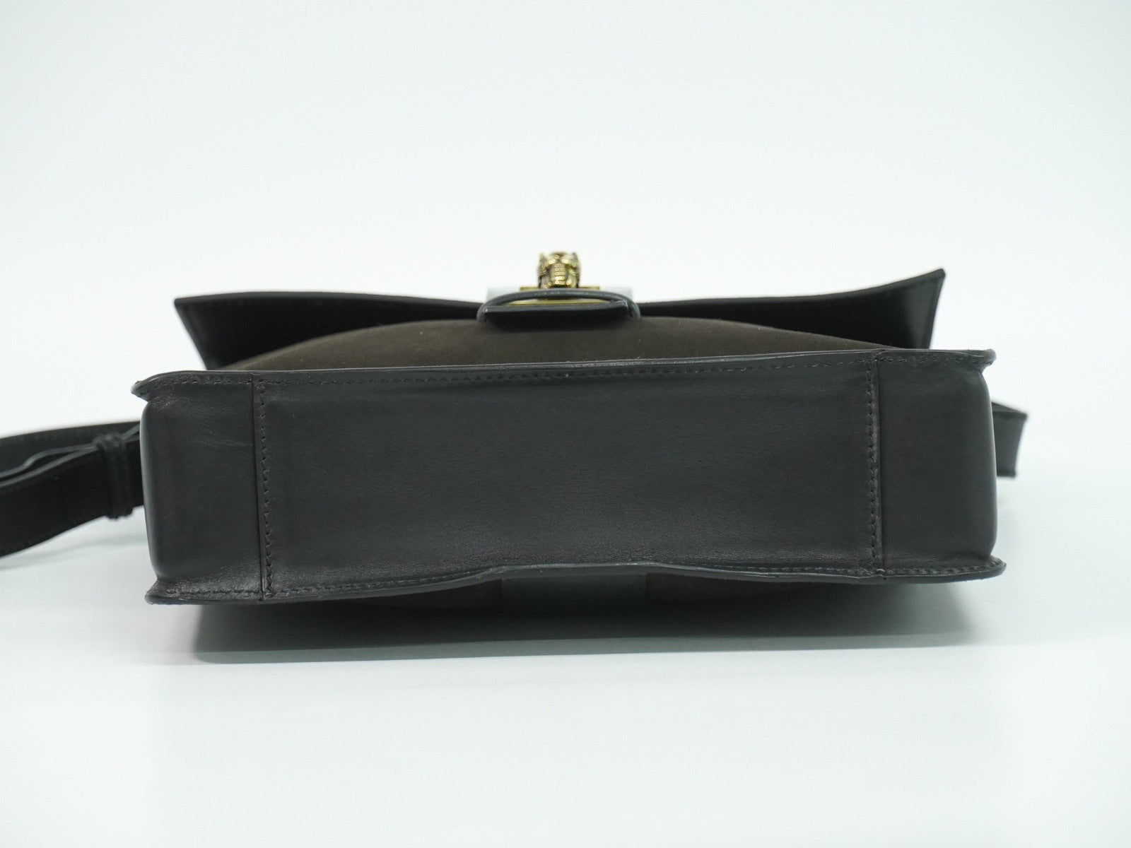 Gucci Tiger Head Shoulder bag Suede, BROWN, SUEDE, Shoulder bag