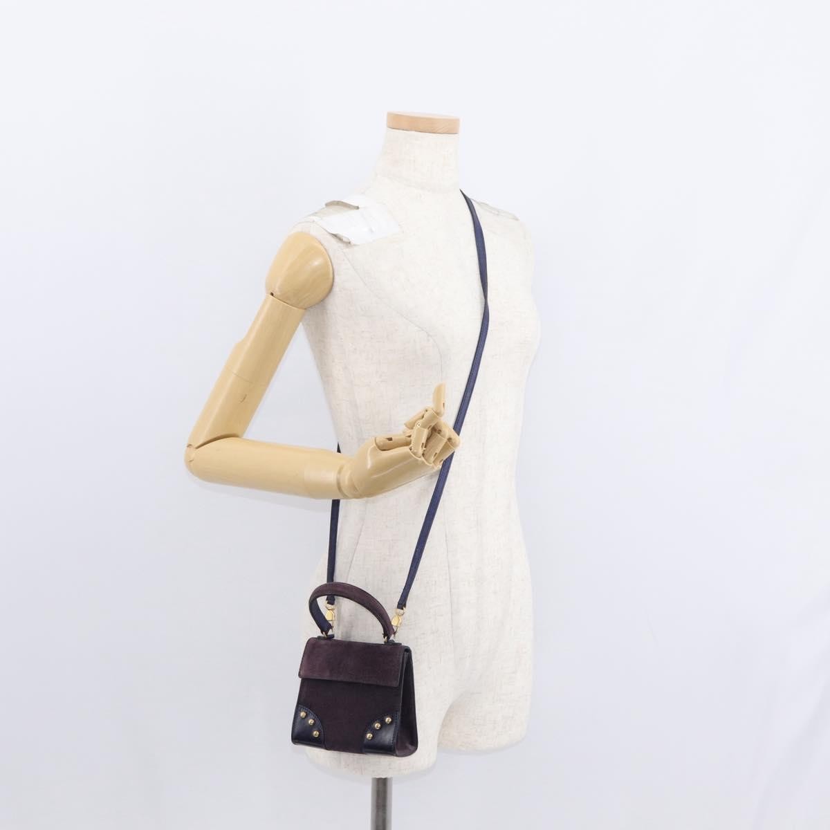 Celine Handbag Suede, PURPLE, SUEDE, Handbag