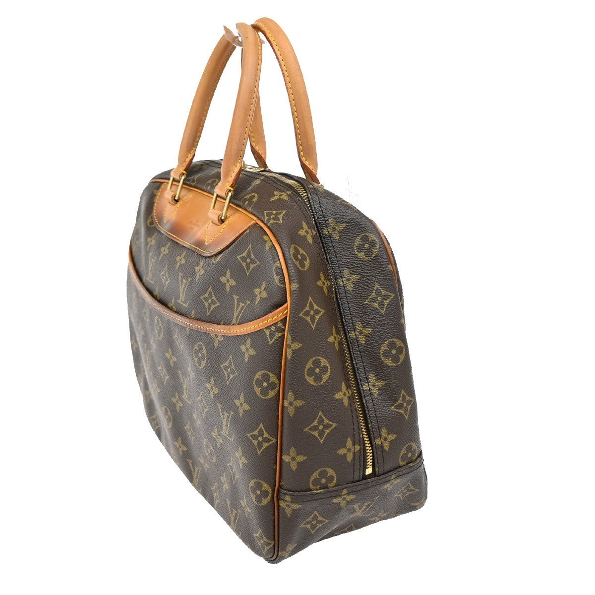 Louis Vuitton Deauville Handbag Monogram Canvas, BROWN, CANVAS, Handbag