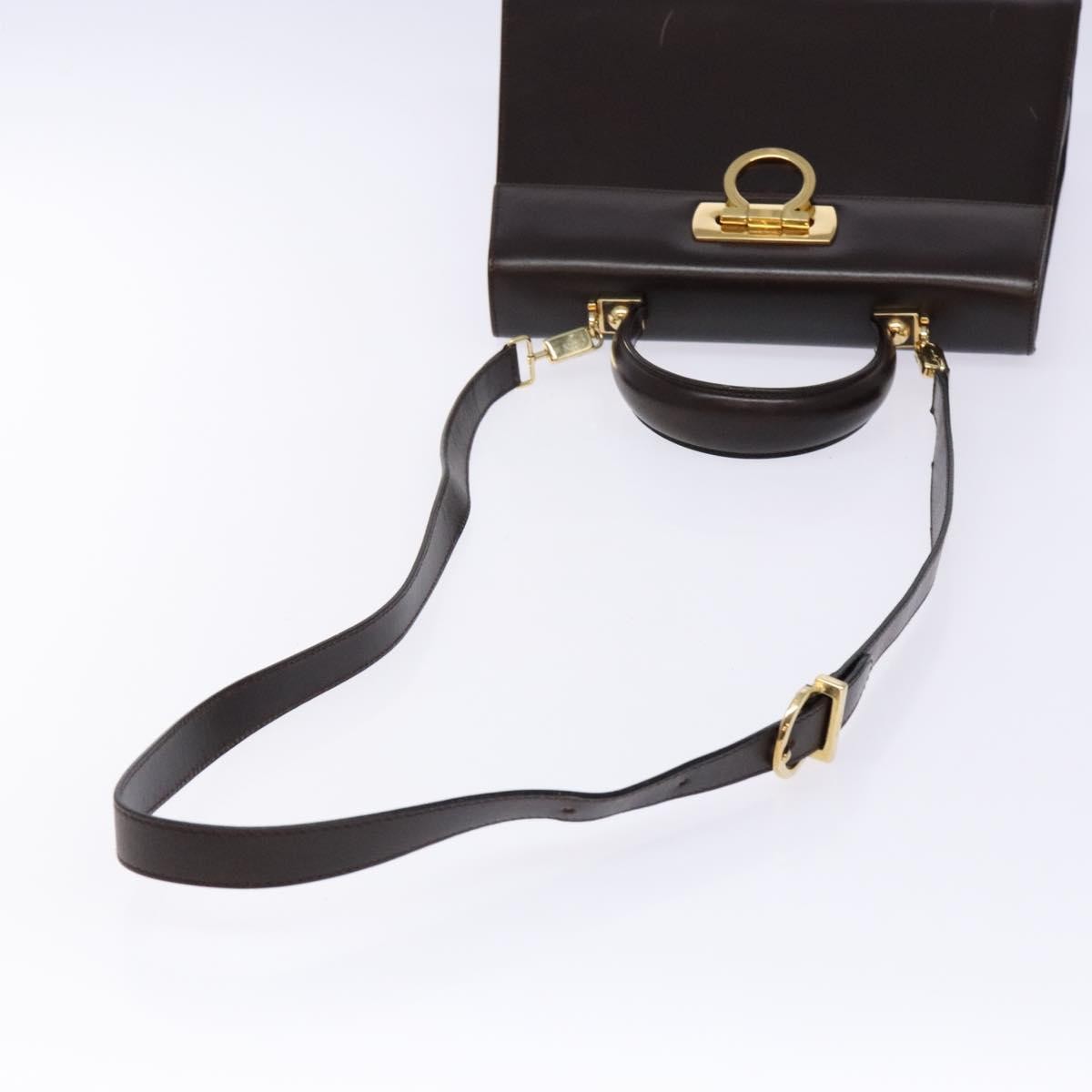 Salvatore Ferragamo Convertible Top Handle Bag Leather, BROWN, LEATHER, Handbag