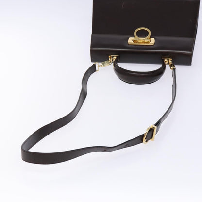 Salvatore Ferragamo Convertible Top Handle Bag Leather, BROWN, LEATHER, Handbag