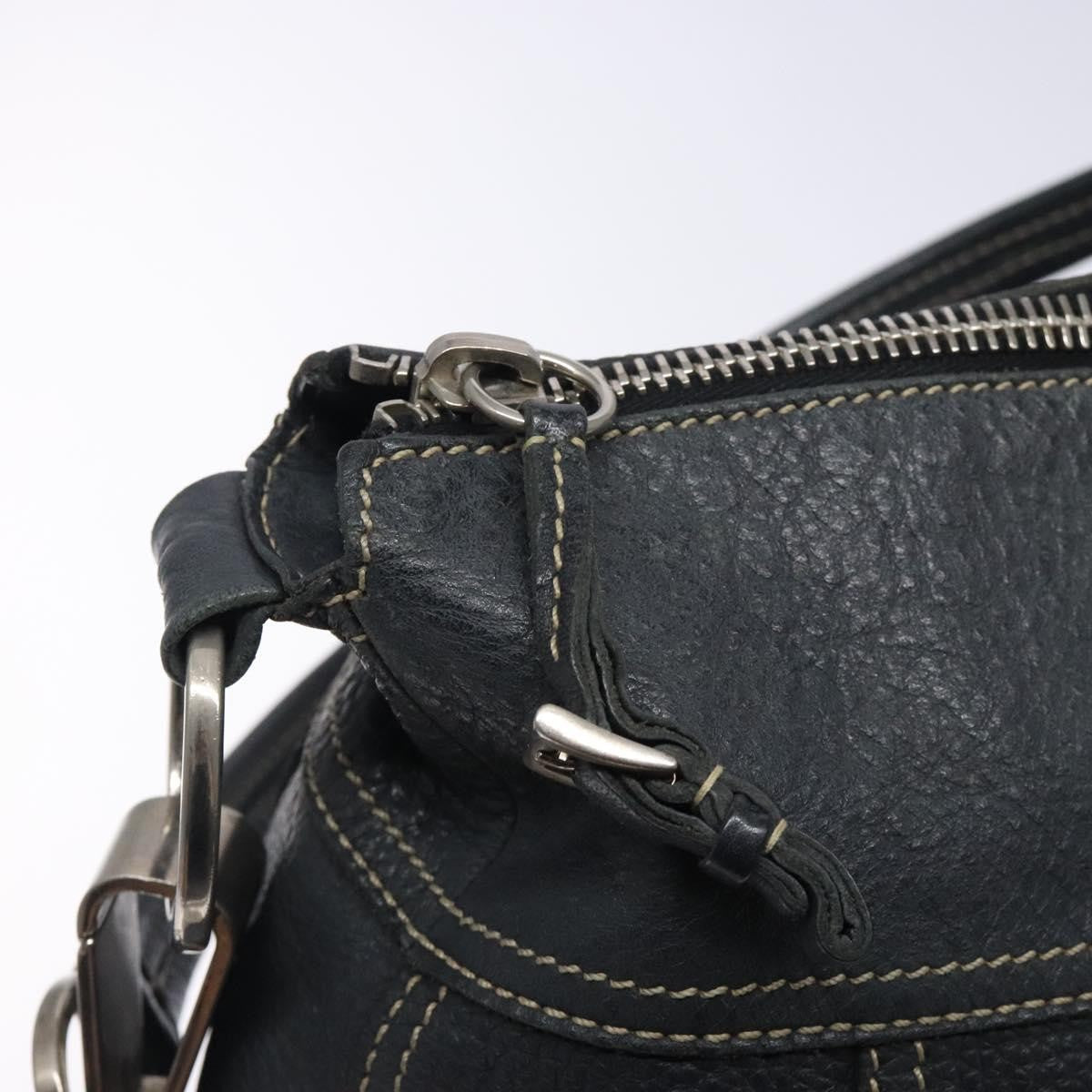 Prada Vintage Shoulder Bag Leather, NAVY, LEATHER, Shoulder bag