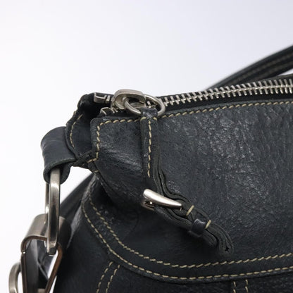 Prada Vintage Shoulder Bag Leather, NAVY, LEATHER, Shoulder bag