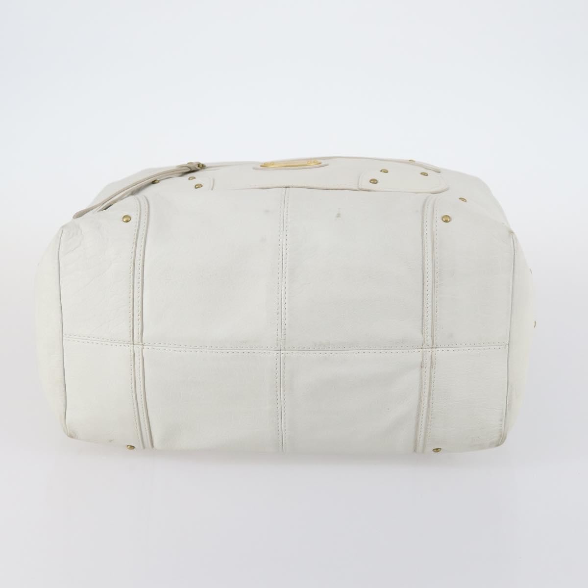 Bally Vintage Shoulder Bag Leather, White, Leather, Shoulder Bag